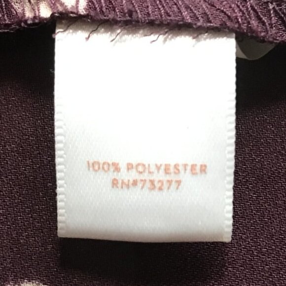 LC Lauren Conrad Maroon Polka Dot Tie-Back Blouse - Picture 4 of 9